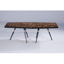 Industrial Vintage Block Holz Hexa Couchtisch